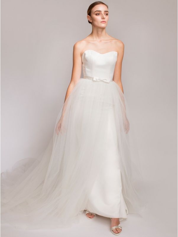 Tulle Overskirt with Satin Ribbon