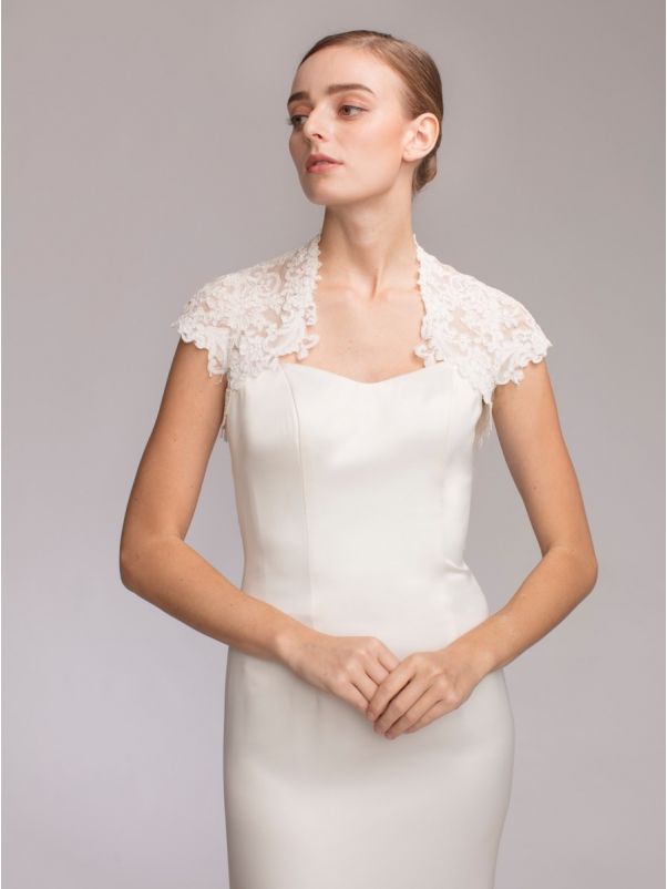 Cap Sleeves Lace Bridal Jacket