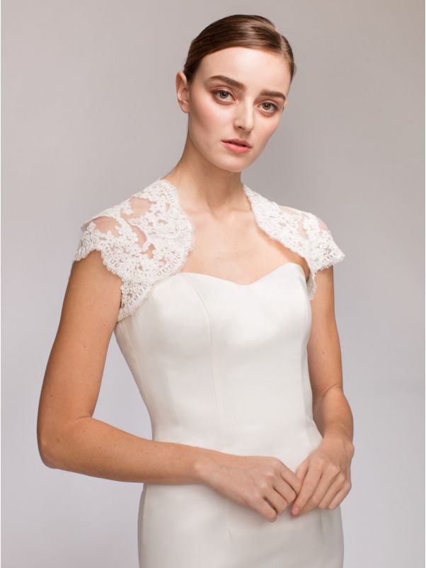 Cap Sleeves Bridal Lace Jacket