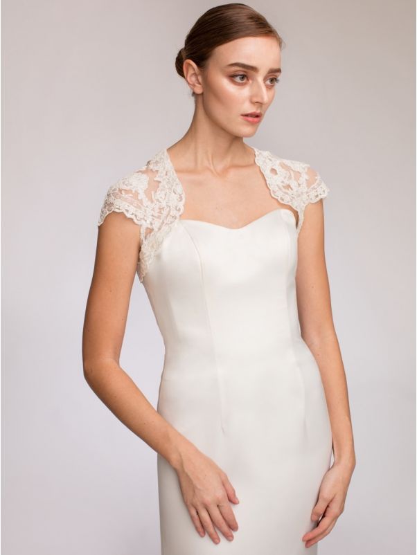 Beaded Cap Sleeves Bridal Jacket